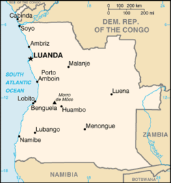 Map of Angola.