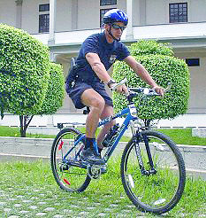 Police officer on a bicycle