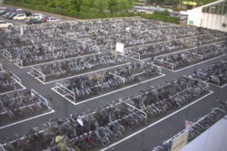 A parking lot for bicycles in Niigata,_Niigata, Japan.