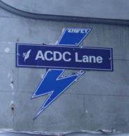 The street sign for ACDC Lane, Melbourne
