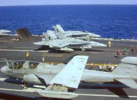Flight operations on the deck of USS Abraham Lincoln.