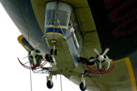 The gondola and engines of a contemporary airship.