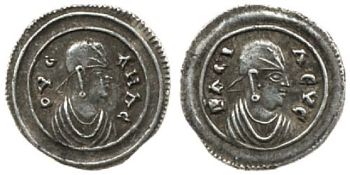 Silver coin of King Ousanas with no religious symbol.