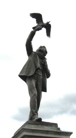 Albrecht Rodenbach statute in Roeselare, Belgium