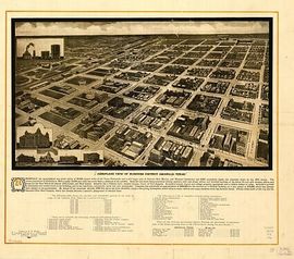 An aeroplane view of the Amarillo business district in 1912.