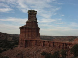 Lighthouse hoodoo in Palo Duro Canyon. The canyon system is located south of the city.