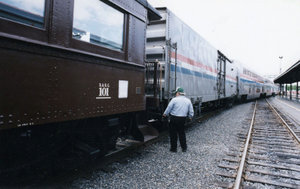 Connecting a private business car (formerly the D&RG 101) to the end of an Amtrak train
