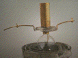 Constant pressure calorimeter made by Lavoisier for chemical enthalpy experiment.