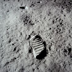 Buzz Aldrin bootprint. It was part of an experiment to test the properties of the lunar regolith.