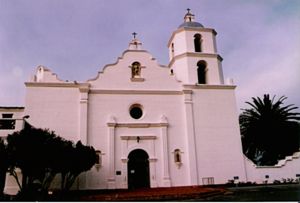 Mission San Luis Rey de Francia in Oceanside, California. This mission is architecturally distinctive because of the strong combination of Spanish, Moorish, and Mexican lines exhibited.