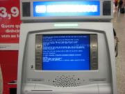 A De La Rue ATM running Microsoft Windows that has crashed.