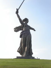 The 85-meter-tall statue of Mother Motherland crowns the Mamayev Kurgan.