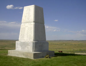 An obelisk commemorates the U.S. dead.