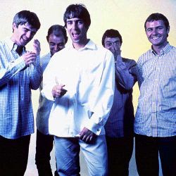 Oasis line-up, 1995-1999: Noel, 'Bonehead', Liam, 'Guigsy' and White