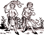 Flagellants practiced self-flogging (whipping of oneself) to atone for sins. The movement became popular after general disillusionment with the church's reaction to the Black Death.