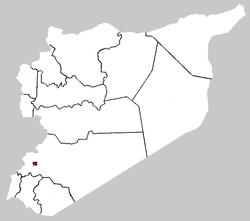 Map of Syria with Damascus highlighted.