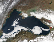 Satellite view of the Black Sea, taken by NASA MODIS