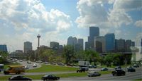 Downtown Calgary in 2003 as seen from the top of McHugh Bluff.