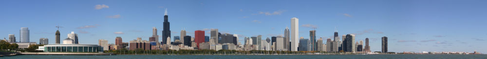 Chicago Skyline stretching from Shedd Aquarium to Navy Pier taken from Adler Planetarium Oct. 06