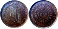 A Dix token, an example of a patriotic token