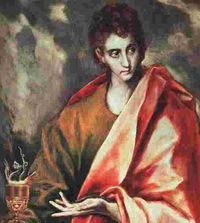 El Greco's rendition of John the Apostle, traditionally identified as 1 John's author.