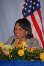 Rice discusses American-Venezuelan relations at the CARICOM Ministerials in March 2006