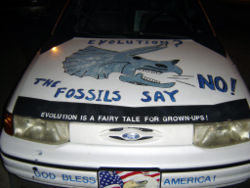 Creationist car in Athens, Georgia