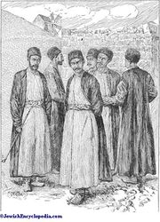 Karaite men in traditional costume, Crimea, 19th century.