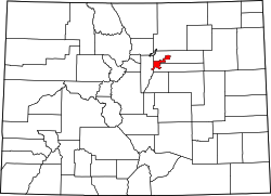 Location of Denver in Colorado, USA