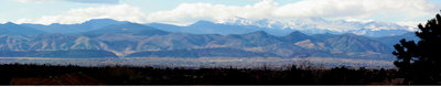 A view of the Rockies from southern Denver.
