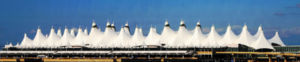 The tented roof of DIA was originally designed to resemble the snow-capped Rocky Mountains.