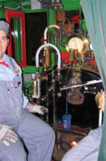 Inside the cab of Engine #1, the C.K. Holliday