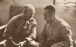 Colonel Barrett sitting down with communist General Zhu De.