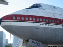The prototype 747, City of Everett, at the Museum of Flight in Seattle, Washington.