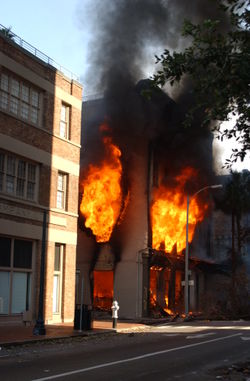 A fire raged in a downtown business the morning of September 2.
