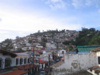 El Calvario neighborhood (background) is a mild shanty town in the municipality.