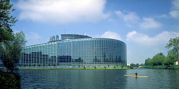 The European Parliament building in Strasbourg