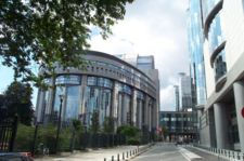 Entrance to the European Parliament in Brussels