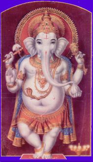 A popular representation of Ganesha.