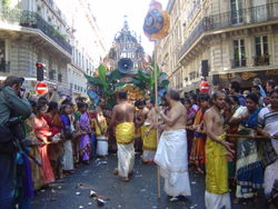 Celebrations of Ganesh by the Indian and Sri Lankan Tamil community in Paris, France