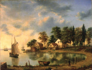Sunset at Gowanus Bay in the Bay New York (1851) by Henry Gritten