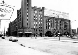 Grand Central Station, looking south down Wells Street in 1963. The streets are practically deserted on this mid-summer's day.