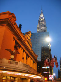 Grand Central Terminal, along 42nd Street, next to the Grand Hyatt New York and the Chrysler Building.