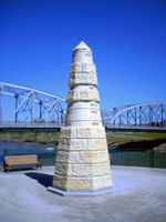 Flood memorial in Grand Forks commemorating the 1997 flood
