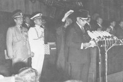 Suharto is appointed president of Indonesia at ceremony, March 1968. (Photo by the Department of Information, Indonesia)
