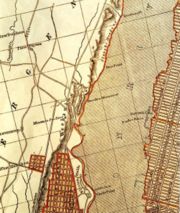 An 1841 map showing the location of a Hamilton Monument (Larger)