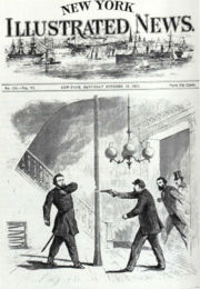 Union Gen. Jefferson C. Davis shoots Union Gen. William "Bull" Nelson on the steps of the Galt House