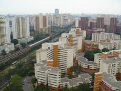 Top view of Bukit Batok West. Large scale public housing development programme has created high housing ownership among the population.