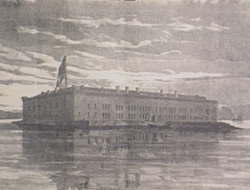 An 1861 engraving of Fort Sumter before the attack that began the Civil War.