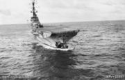 HMAS Melbourne following the collision with HMAS Voyager on the 10 February 1964